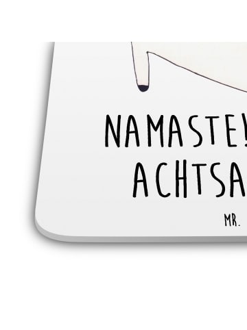 Mr. & Mrs. Panda Glasuntersetzer Einhorn Yoga mit Spruch in Weiß