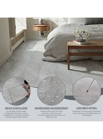 Home Nature Wohnkonzept Vinylboden Selbstklebend in Graue Marmor 30.4x30.4x0.127 cm 56 Stück (5 m²)
