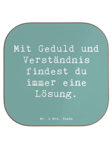 Mr. & Mrs. Panda Holzuntersetzer Spruch Konflikte friedlich löse... in Meeresbrise