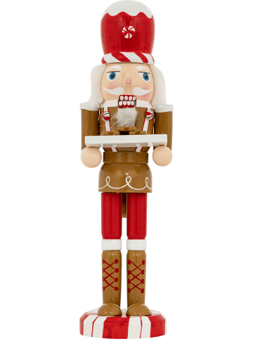 Atmosphera Créateur d'intérieur Nussknacker-Figur aus Lebkuchen in Mehrfarben, 25 cm