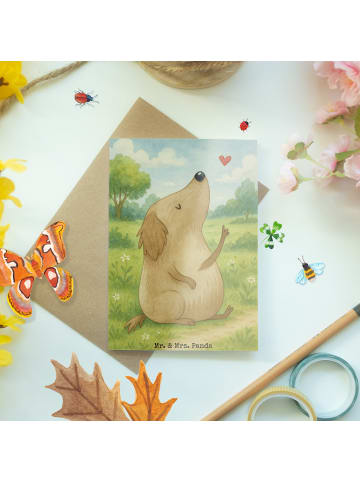 Mr. & Mrs. Panda Klappkarte Hund Liebe Design ohne Spruch in Weiß