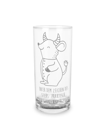 Mr. & Mrs. Panda Wasserglas Stier Astrologie mit Spruch in Transparent