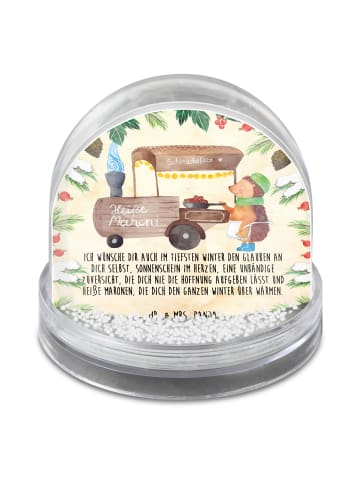 Mr. & Mrs. Panda Schneekugel Igel Maronen mit Spruch in Naturpapier