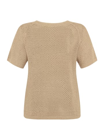 CARTOON Strickpullover mit Rundhalsausschnitt in Beige/Gold