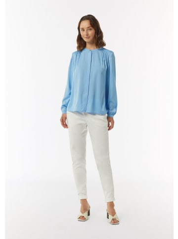 comma Bluse langarm in Blau