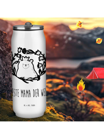Mr. & Mrs. Panda Getränkedosen Trinkflasche Bär Königin mit Spruch in Weiß