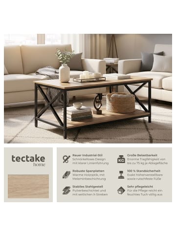 tectake Wohnzimmertisch, 100 x 55 x 45,5 cm, Industrial Style, Holz & Stahl