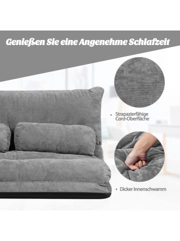 COSTWAY Bodensofa 3 in 1 Klappbar in Grau