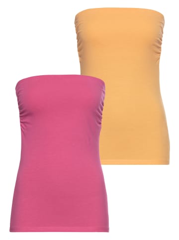 Laura Scott Bandeautop in pink+orange
