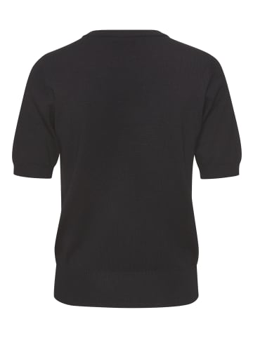 LASCANA Kurzarmpullover in schwarz