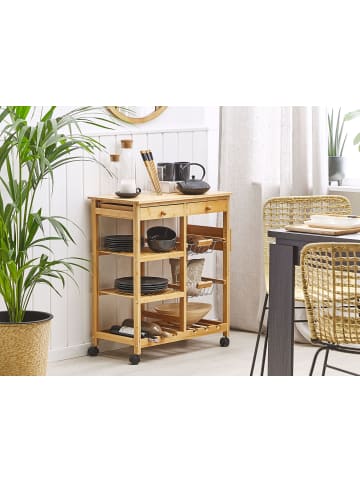 Beliani Servierwagen MORINO in Braun - (W) 67 x (H) 80 x (L) 37 cm