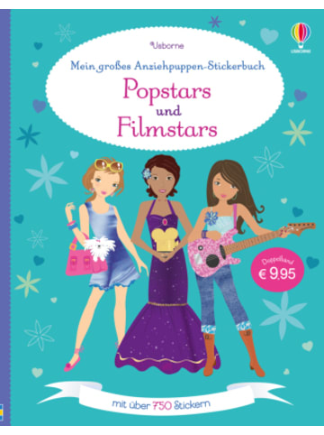 Usborn Papeterie/PBS - Mein großes Anziehpuppen-Stickerbuch: Popstars und Filmst