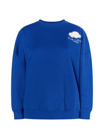 myMo Damen Sweatshirt Mit Applikation in Royalblau