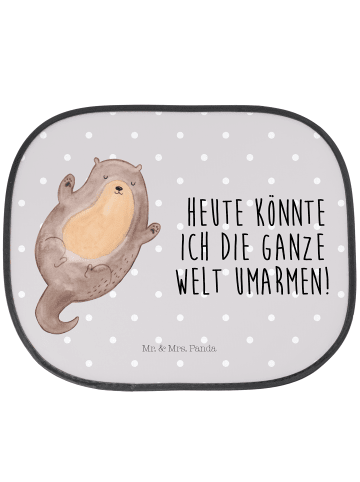 Mr. & Mrs. Panda Sonnenschutz Otter Umarmen mit Spruch in Grau Pastell