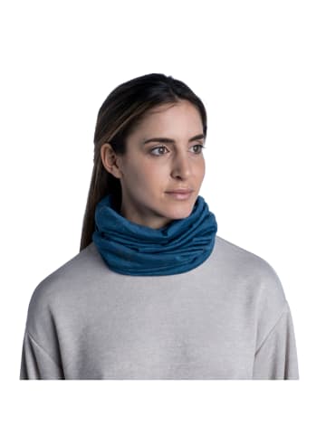 Buff Buff Merino Lightweight Solid Tube Scarf in Blau