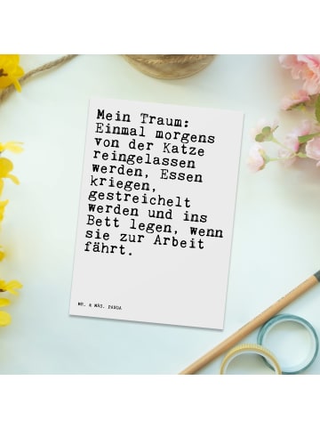 Mr. & Mrs. Panda Wanddeko Mein Traum: Einmal morgens... mit Spruch in Weiß