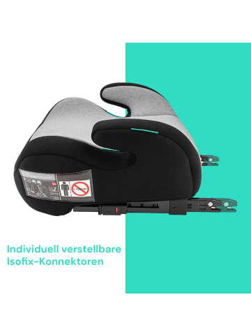 BooBoo Kindersitz "Safety Milano" in Black Grey  Sitzerhöhung von 125 –150 cm