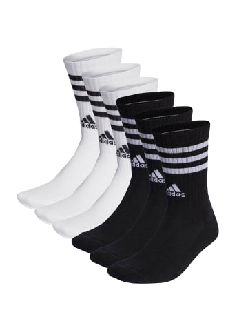 adidas Socken 6er Pack in Schwarz/Weiß