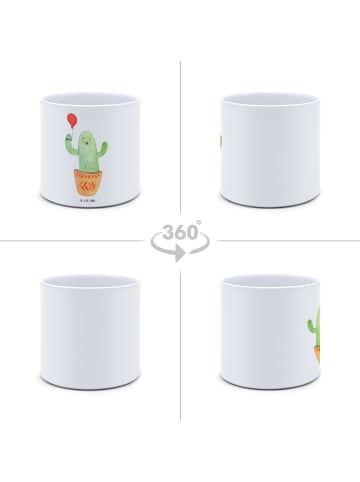 Mr. & Mrs. Panda Blumenkübel Kaktus Luftballon ohne Spruch in Weiß