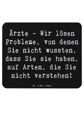 Mr. & Mrs. Panda Mousepad Spruch Arzt Probleme Lösen mit Spruch in Schwarz