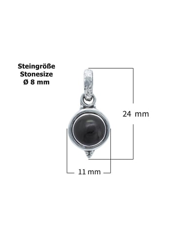 mantraroma 925er Silber - Ketten (L) 11 x (B) 24 mm mit Onyx