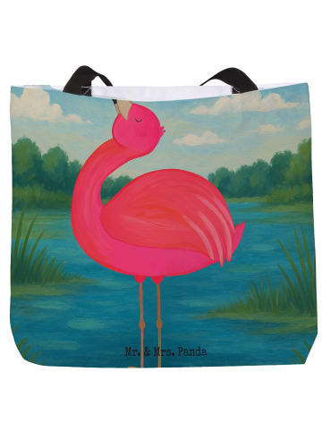 Mr. & Mrs. Panda Shopper Flamingo Stolz Design ohne Spruch in Weiß