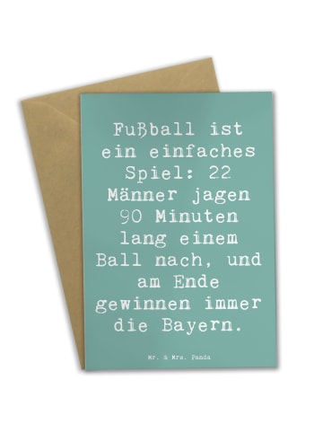Mr. & Mrs. Panda babykarte Spruch Fußball Bayern mit Spruch in Meeresbrise