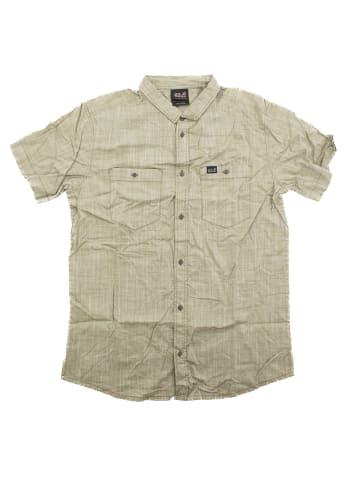 Jack Wolfskin Hemd New Natural Shirt kurzarm Herren Hemd Wandershirt in Grün