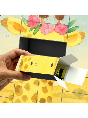 Mr. & Mrs. Panda Adventskalender Giraffe Blumenkranz Design mit ... in Weiß
