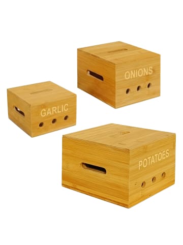 relaxdays 3-teiliges Aufbewahrungsbox-Set