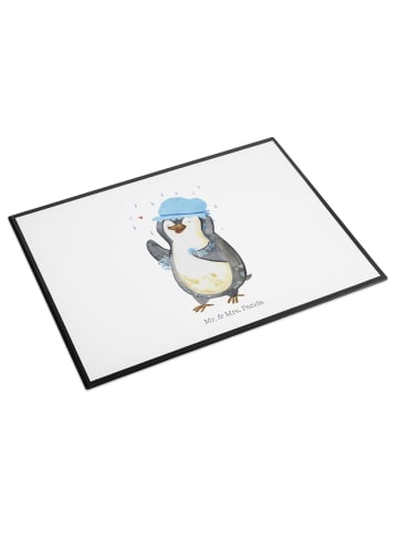 Mr. & Mrs. Panda Schreibunterlage Pinguin Duschen ohne Spruch in Weiß
