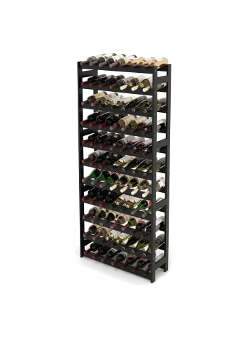 relaxdays Weinregal in Schwarz - (B)72,5 x (H)166 x (T)25 cm