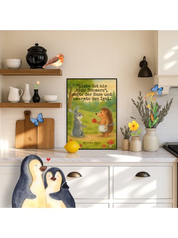 Mr. & Mrs. Panda Poster Hase Igel Design mit Spruch in Weiß