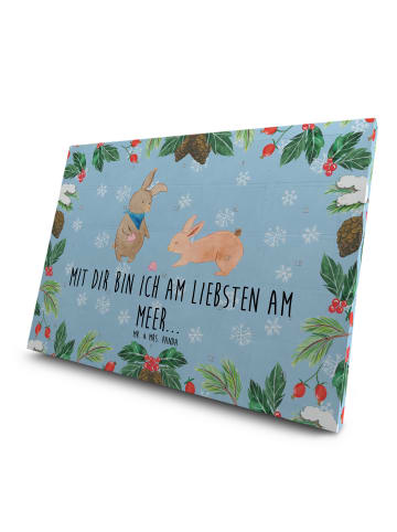 Mr. & Mrs. Panda Adventskalender Hasen Muschel mit Spruch in Eisblau