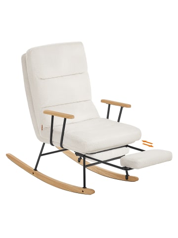 SONGMICS HOME Schaukelsessel Teou in Weiß - (B)67 x (H)100 x (T)97 cm
