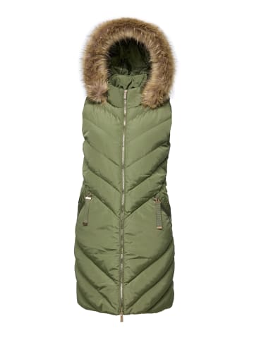 Threadbare Longweste THB Pire Premium Gillet with Fur Trim in Khaki