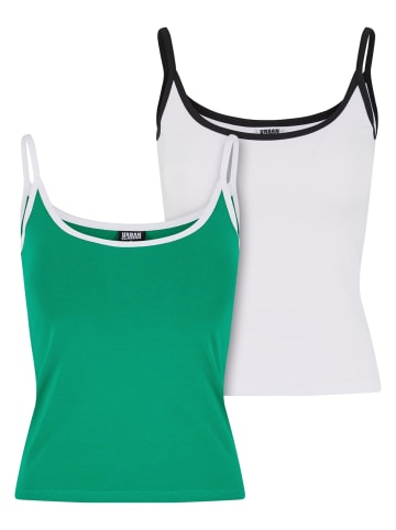 Urban Classics Urban Classics Tank-Tops in froggreen/white+white/black
