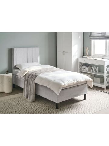 Beliani Doppelbett COUNTESS  in Grau/Braun - (W) 91 x (H) 114 x (L) 205 cm