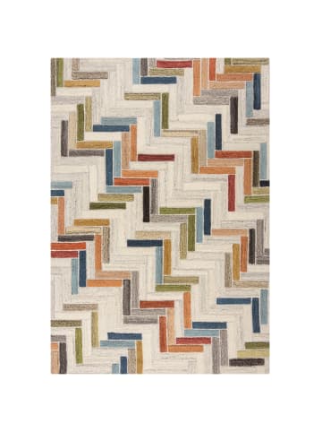 KADIMA DESIGN Teppich aus Wolle, Modern & Geometrisch, Strapazierfähig in Multicolor