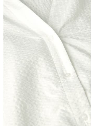 Street One Split Neck Seersucker Bluse in Weiß