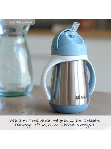 Beaba Strohhalmbecher Edelstahl - Windy Blue in blau