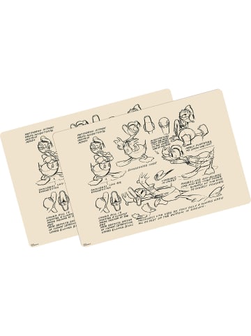 Geda Labels Platzset Donald Duck Vintage 2er Set in Beige - 43x29x0,1