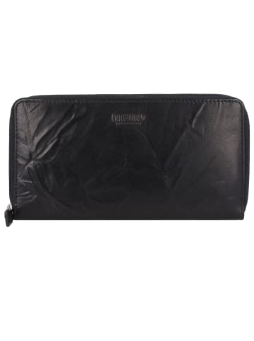 mano Donna Aurona Geldbörse RFID Leder 19 cm in schwarz