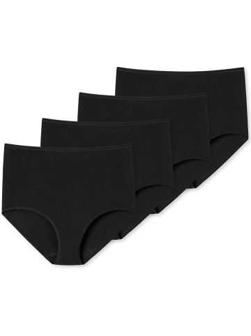 Schiesser Maxi Slips 4er Pack in Schwarz