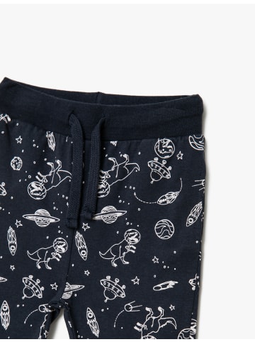 KOTON Sweat Bottoms in Marineblau Gemustert