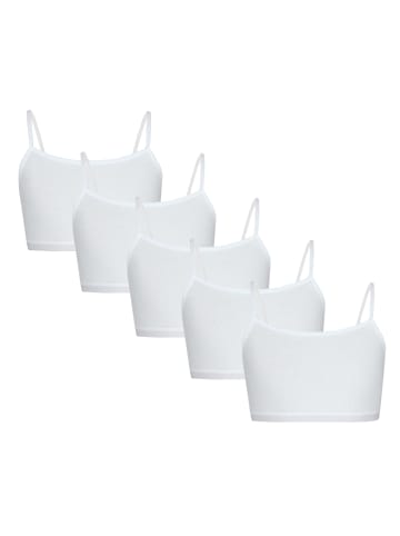 TupTam Mädchen Bustier mit Spaghettiträger 5er Pack in weiß