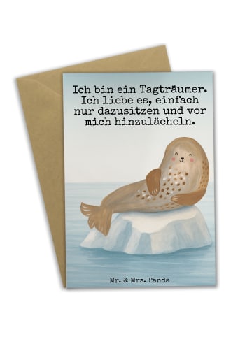 Mr. & Mrs. Panda neujahrskarte Robbe Lachen Design mit Spruch in Weiß