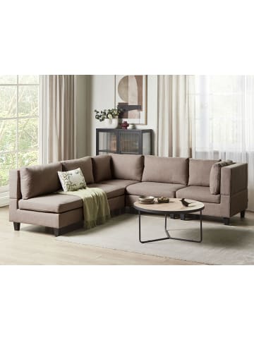 Beliani 5-tlg Ecksofa UNSTAD in Braun/Schwarz