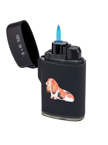 Mr. & Mrs. Panda sturmfeuerzeug Hund Basset Hound ohne Spruch in Schwarz