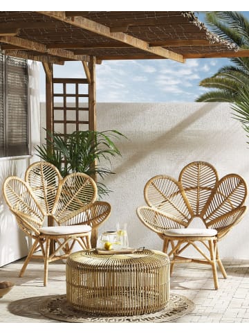 Beliani 2er-Set Sessel FLORENTINE in Braun/Beige